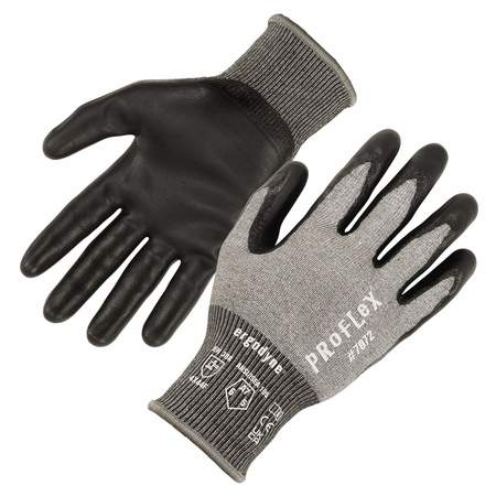 PROFLEX BY ERGODYNE ANSI A7 Nitrile Coated CR Gloves, Gray, Size XL 7072